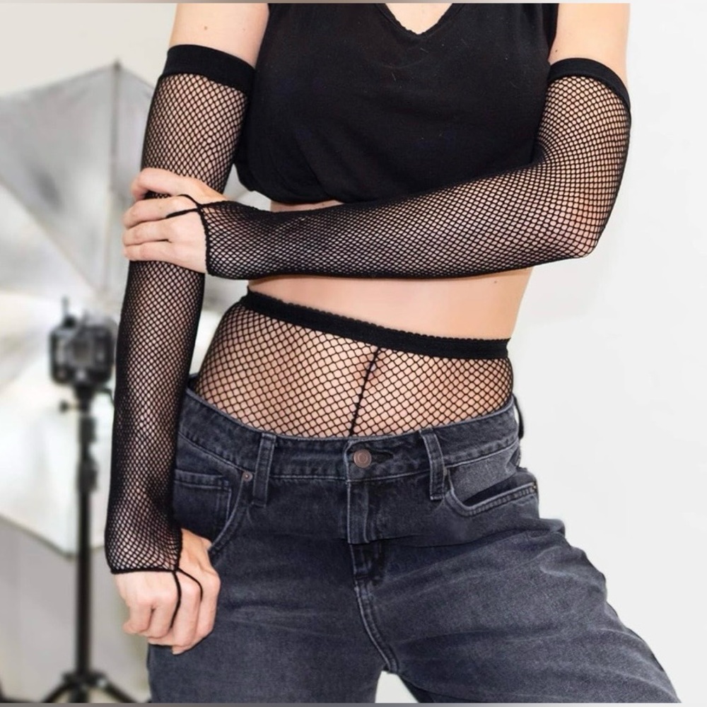 *NWT* Leg Avenue Fishnet Costume Arm Warmers